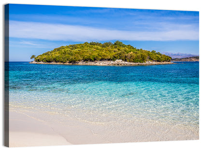 Butrint Turquoise Island Beach Wall Art