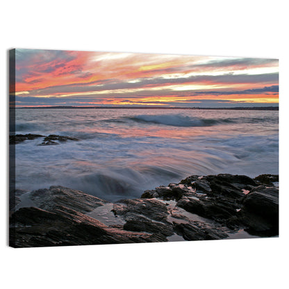 Rocky Coast Sunset Wall Art