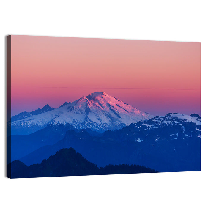 Mount Baker Alpenglow Wall Art as a canvas print