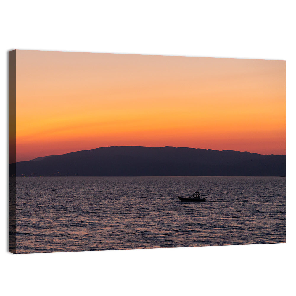 Lake Iznik Boat at Dusk Wall Art
