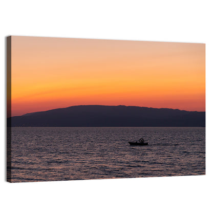 Lake Iznik Boat at Dusk Wall Art