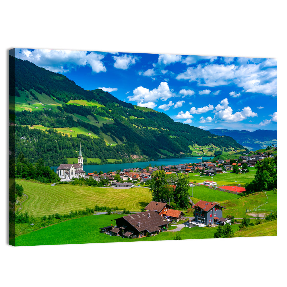 Lungern Village Panorama Wall Art