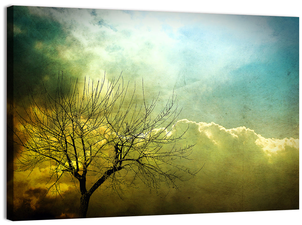 Moody Winter Tree Landscape Wall Art, canvas print, landscape