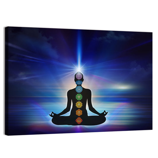 Chakra Symbols Yoga Lotus Pose Wall Art