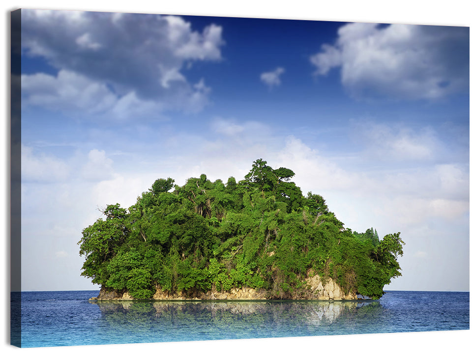 Tranquil Tropical Island Reflection Wall Art