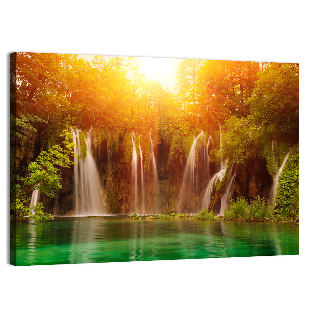 Plitvice Lakes Waterfalls Wall Art, canvas print, landscape