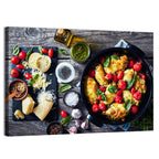 Pesto Baked Chicken Flat Lay Wall Art