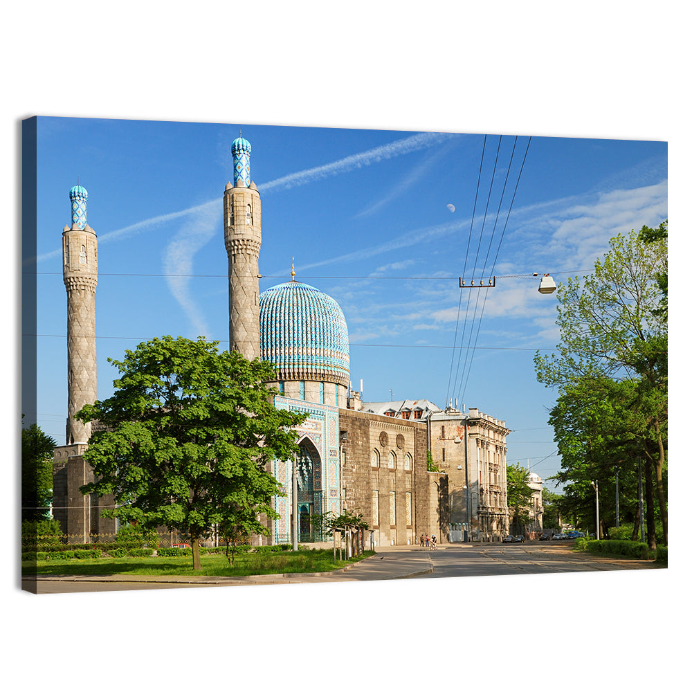 Saint Petersburg Mosque Blue Dome Wall Art, canvas print, landscape