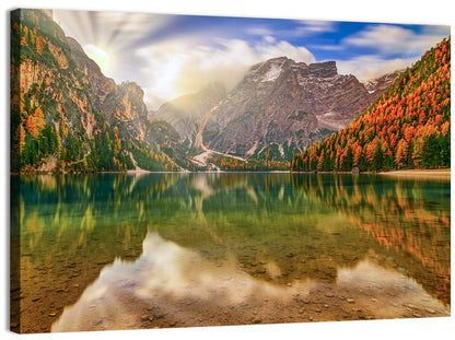 Lago Di Braies Sunrise Wall Art
