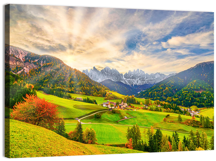 Santa Magdalena Valley at Golden Hour Wall Art as a canvas print