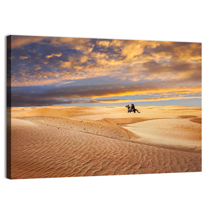 Sahara Camel Rider at Sunset Wall Art