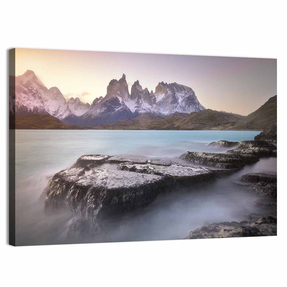Cuernos Peaks Over Pehoe Lake Wall Art