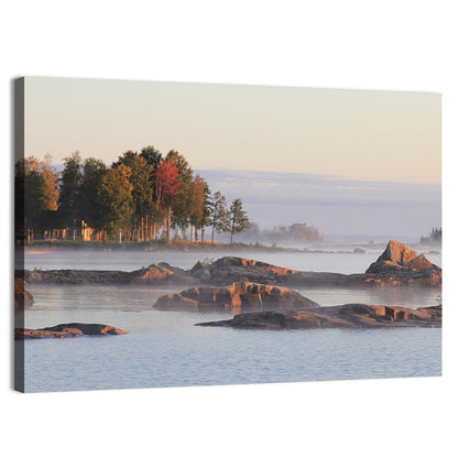 Lake Vanern Misty Shoreline Wall Art