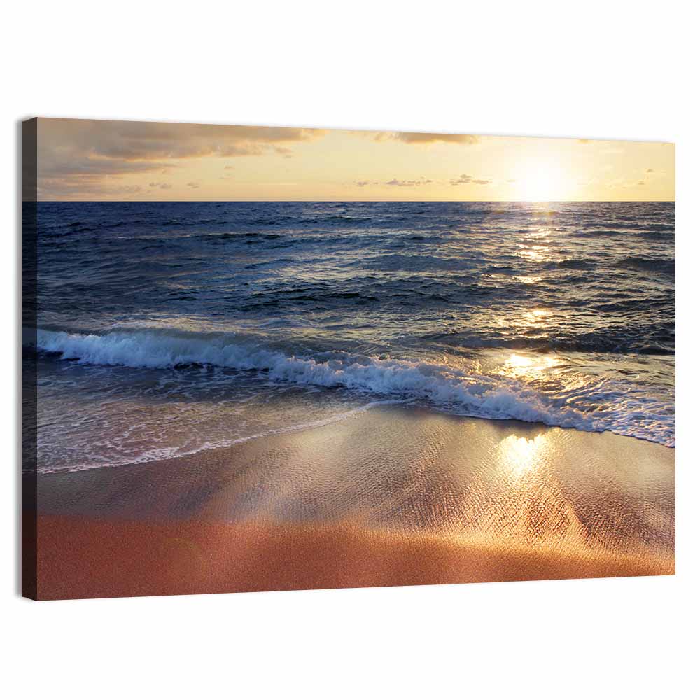 Sunset Surf on Wet Sand Wall Art