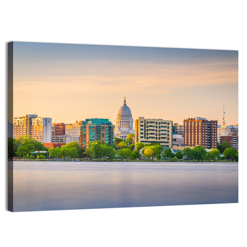 Madison Skyline at Lake Monona Wall Art