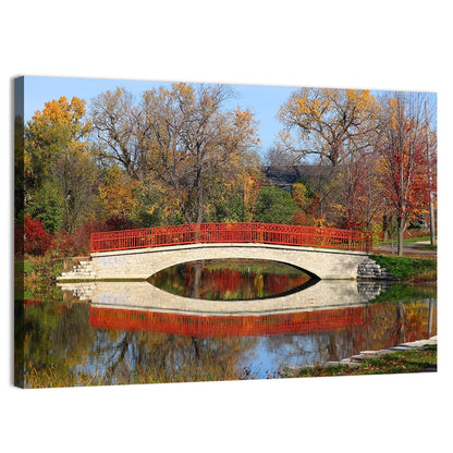 Tenney Park Stone Bridge Reflection Wall Art
