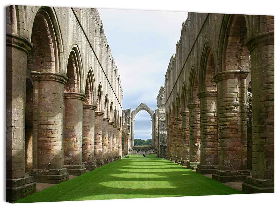 Fountains Abbey Ruins Grassy Nave View Wall Art