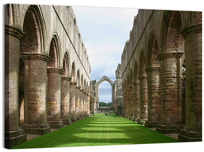 Fountains Abbey Ruins Grassy Nave View Wall Art