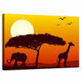 Savanna Sunset Silhouette Wall Art