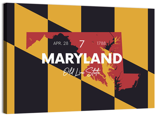 Maryland State Map Wall Art