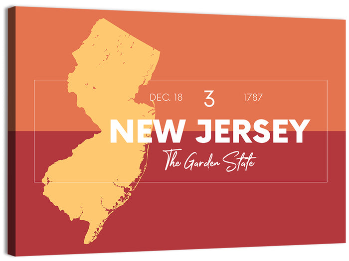 New Jersey State Map Wall Art as a canvas print