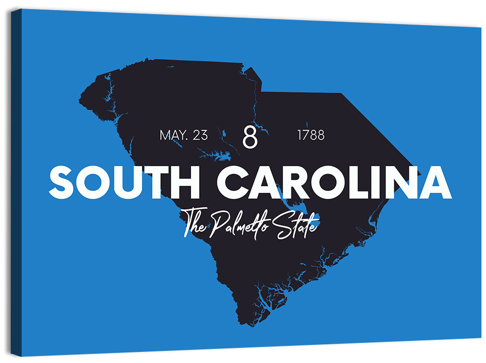 South Carolina State Map Wall Art