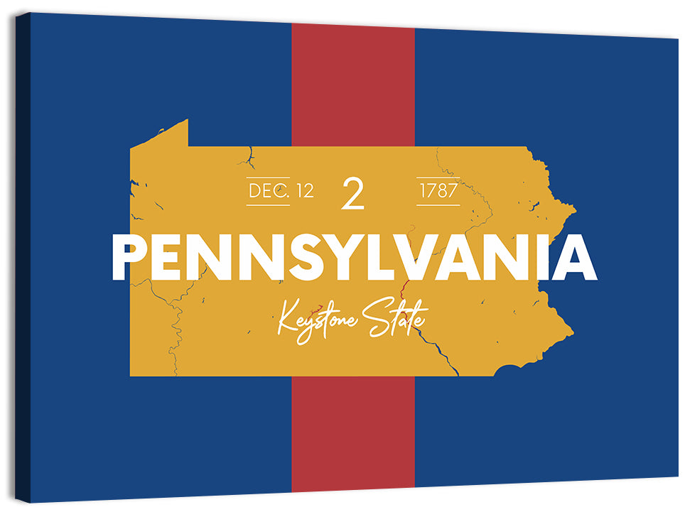 Keystone State Map Graphic Wall Art