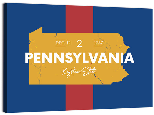 Pennsylvania State Map Wall Art