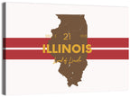 Illinois Map Land of Lincoln Wall Art
