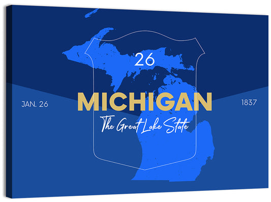 Michigan State Map Wall Art