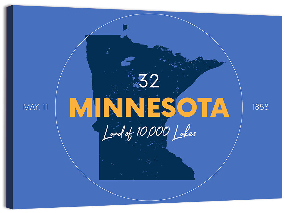 Minnesota State Outline Graphic Wall Art