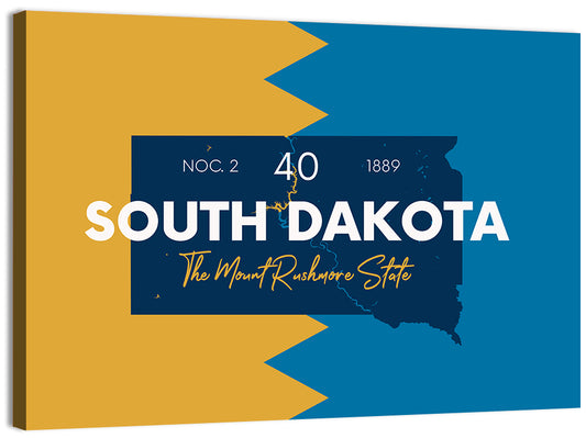 South Dakota State Map Wall Art