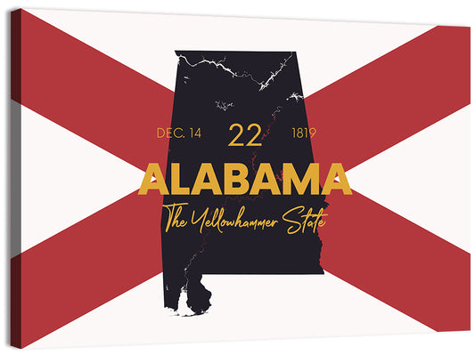 Alabama State Map Wall Art