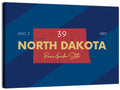 North Dakota Map Graphic Number 39 Wall Art