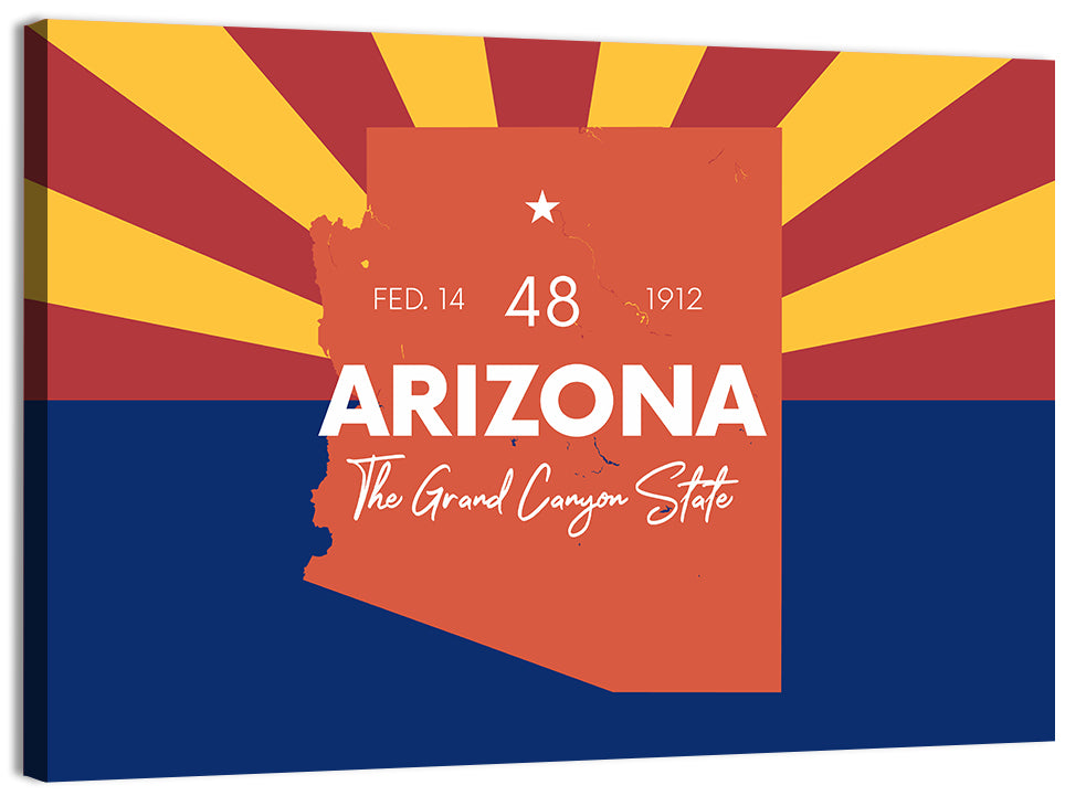 Arizona Sunburst Map Wall Art