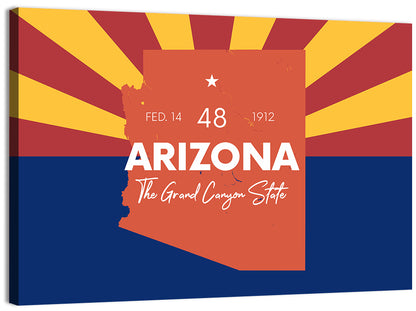 Arizona Sunburst Map Wall Art