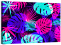Neon Tropical Leaves Wall Art