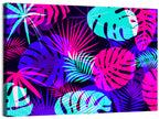 Neon Tropical Leaves Wall Art