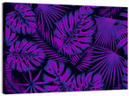 Violet Tropical Leaves Wall Art