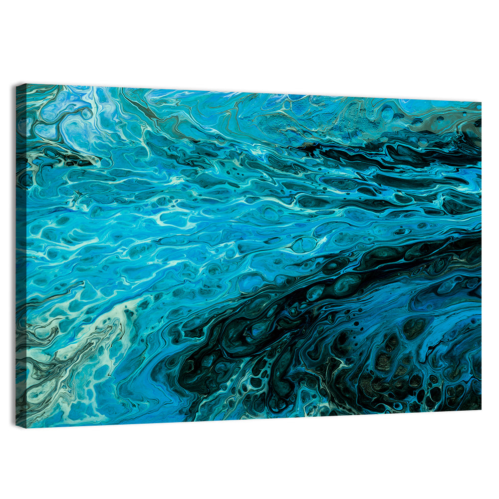 Liquid Marble Blue Abstract Wall Art
