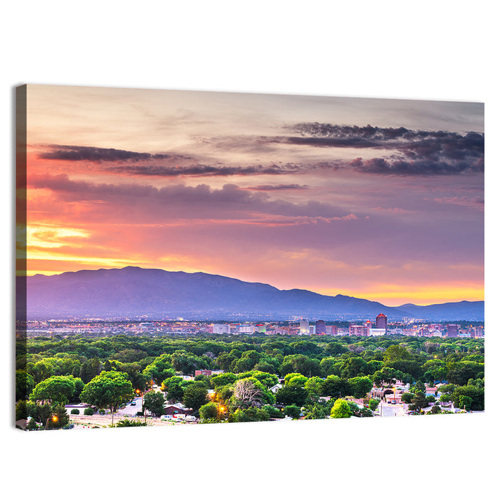 Albuquerque Skyline at Dusk Wall Art