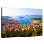 Hvar Harbor Aerial View Wall Art