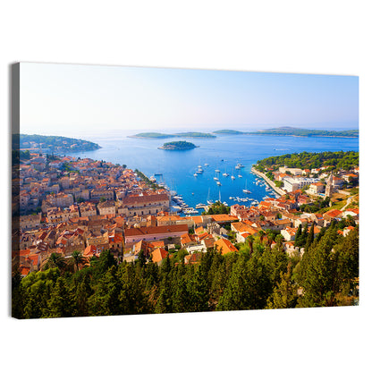 Hvar Harbor Aerial View Wall Art