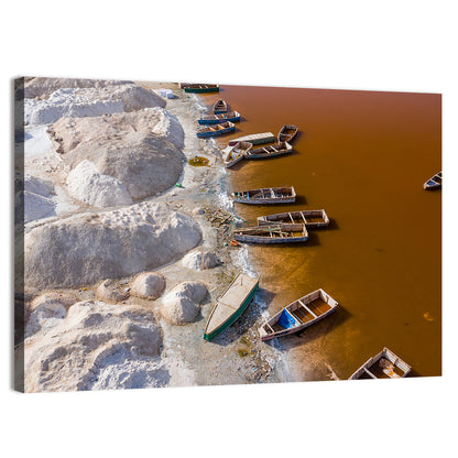 Lac Rose Boats and Salt Mounds Wall Art