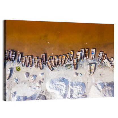 Lac Rose Boats Aerial View Wall Art
