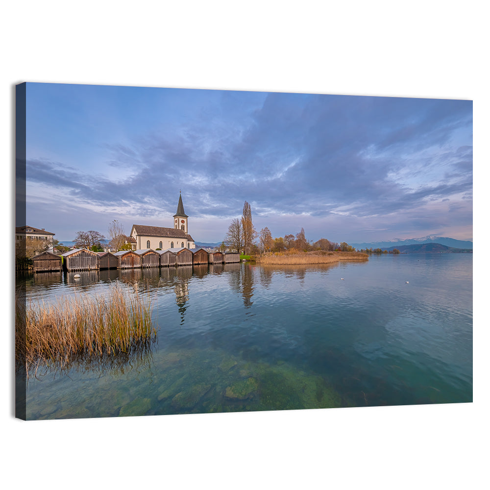 Busskirch Church on Lake Obersee Wall Art