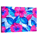 Tropical Hibiscus Pattern Wall Art