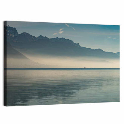 Lake Annecy Misty Mountains Wall Art