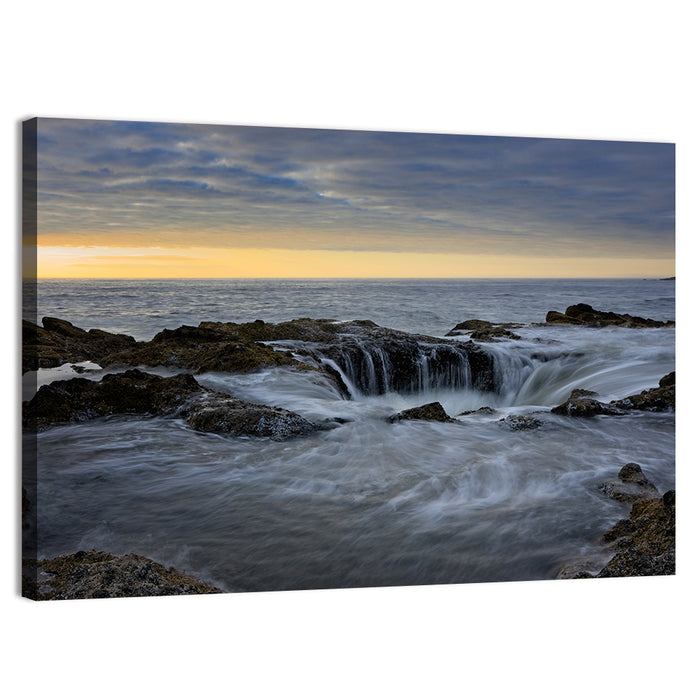 Thor's Well at Cape Perpetua Wall Art as a canvas print