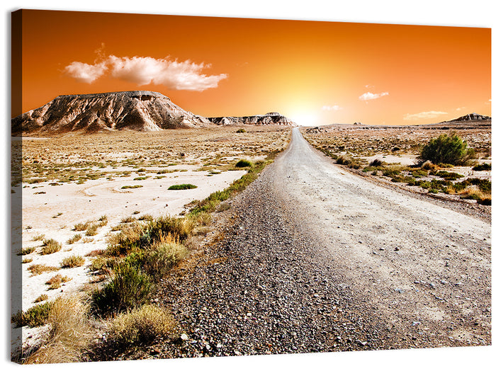 Infinite Desert Road Wall Art as a canvas print